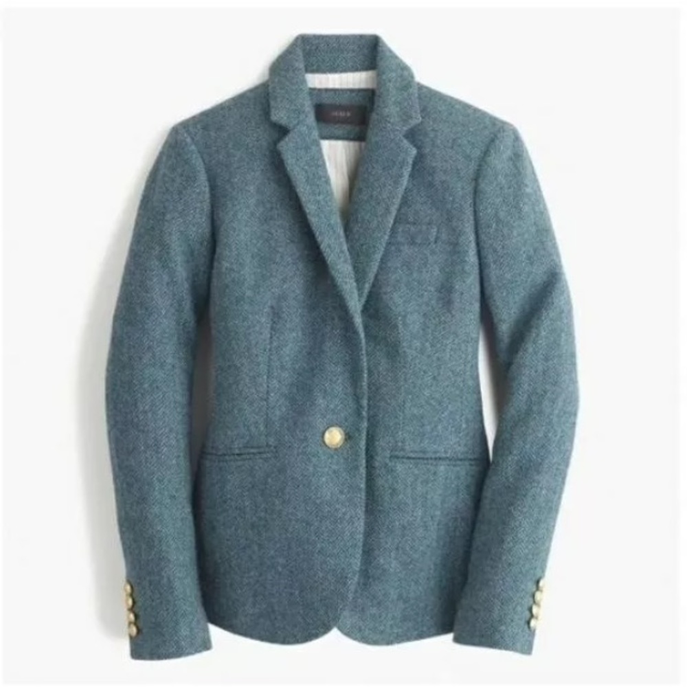 J.Crew Campbell Blazer in Blue Herringbone Size 2